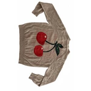 NEW JUMPER1234 women's cherry cardigan in oatmeal